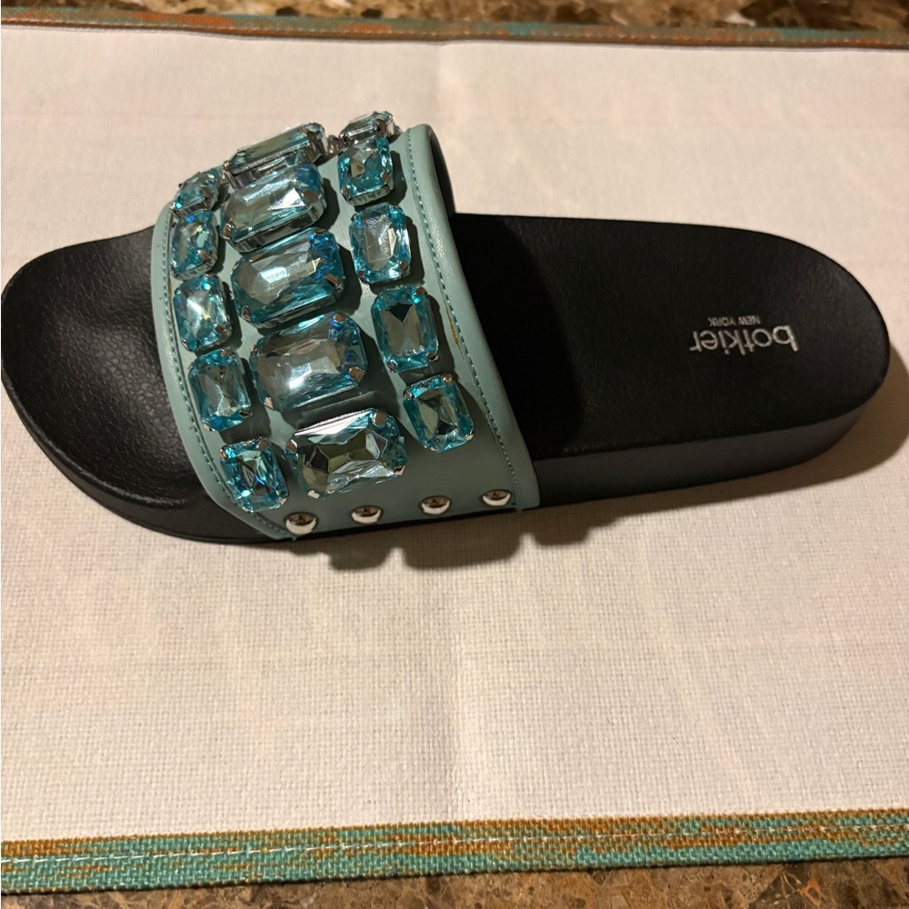 Botkier Aqua Jeweled Slide Sandals - Women's size 8 - Picture 6 of 12